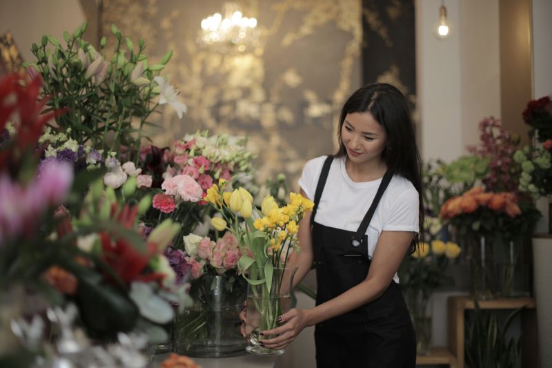 Boutique Interflora à Lyon, intérieur floral